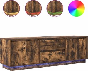 vidaXL Szafka RTV z oświetleniem LED Dąb wędzony 160,5x41x50 cm 2