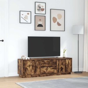 vidaXL Szafka RTV z oświetleniem LED Dąb wędzony 160,5x41x50 cm 4