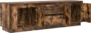 vidaXL Szafka RTV z oświetleniem LED Dąb wędzony 160,5x41x50 cm 6
