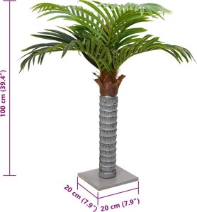 vidaXL Sztuczna palma 6 liści 100 cm zielona 5