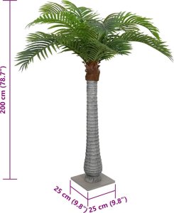 vidaXL Sztuczna palma 15 liści 200 cm zielona 5