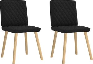 vidaXL Krzesła stołowe, 2 szt., czarne, obite tkaniną 2
