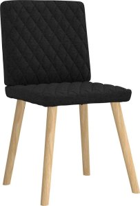 vidaXL Krzesła stołowe, 2 szt., czarne, obite tkaniną 4