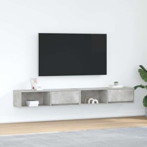 vidaXL Szafki RTV 2 szt. Beton Szary 100x31x25,5 cm Drewno klejone 1