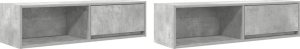vidaXL Szafki RTV 2 szt. Beton Szary 100x31x25,5 cm Drewno klejone 2