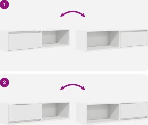 vidaXL Szafka RTV Biała 100x31x25,5 cm Drewno klejone 8