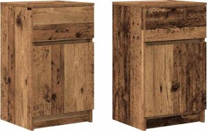 vidaXL Szafki nocne 2 szt. Stare drewno 39x35x65 cm Drewno klejone 2