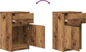 vidaXL Szafki nocne 2 szt. Stare drewno 39x35x65 cm Drewno klejone 10