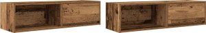 vidaXL Szafki RTV 2 szt. Stare drewno 100x31x25,5 cm Drewno klejone 2