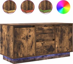 vidaXL Szafka RTV z oświetleniem LED Dąb wędzony 100x41x50 cm 2