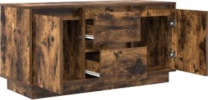 vidaXL Szafka RTV z oświetleniem LED Dąb wędzony 100x41x50 cm 6