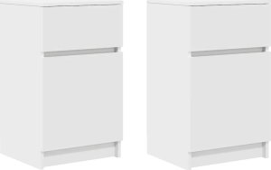 vidaXL Szafki nocne 2 szt. Białe 39x35x65 cm Drewno klejone 2