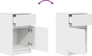 vidaXL Szafki nocne 2 szt. Białe 39x35x65 cm Drewno klejone 10