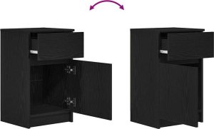 vidaXL Szafki nocne 2 szt. Czarne 39x35x65 cm Drewno klejone 10