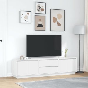 vidaXL Szafka RTV z oświetleniem LED Biała 193,5x41x50 cm 4