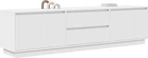 vidaXL Szafka RTV z oświetleniem LED Biała 193,5x41x50 cm 5