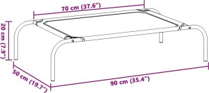 vidaXL vidaXL Podwyższone legowisko dla psa czarne 90x50x20 cm 8