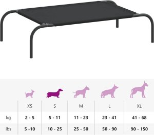 vidaXL vidaXL Podwyższone legowisko dla psa czarne 90x50x20 cm 9