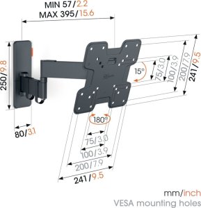 Vogels TVM 1245 Quick Wall mount motion+ 19-43, 15kg 2