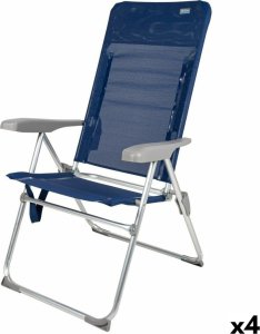 Fotel plażowy Aktive Slim Składany Granatowy 47 x 107 x 66 cm (4 Sztuk) 1