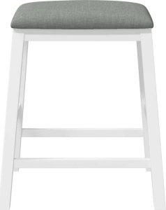 vidaXL Krzesła barowe z poduszkami 2 szt. Białe lite drewno gumowe 5