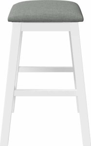 vidaXL Krzesła barowe z poduszkami 2 szt. Białe lite drewno gumowe 6