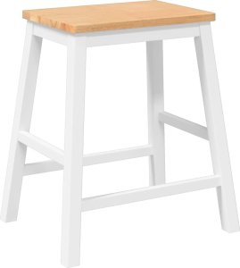 vidaXL Krzesła barowe 2 szt. Białe lite drewno gumowe 4