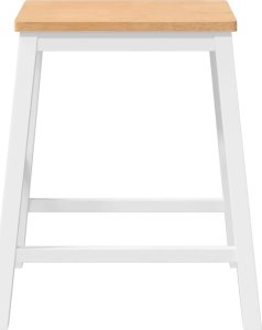 vidaXL Krzesła barowe 2 szt. Białe lite drewno gumowe 5