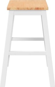 vidaXL Krzesła barowe 2 szt. Białe lite drewno gumowe 6