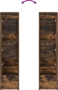 vidaXL Komoda z drewna klejonego dąb wędzony 29,5x34x119,5 cm 9