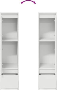 vidaXL Komoda biała 29,5x34x119,5 cm Drewno klejone 9