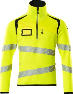 MASCOT Bluza z dzianiny z krótkim zamkiem błyskawicznym ACCELERATE SAFE (kolor żółty hi-vis/czerń, rozmiar S) 1