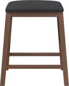 vidaXL Krzesła barowe z poduszkami 2 szt. Brązowe lite drewno gumowe 5