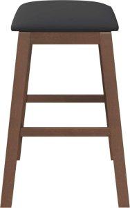 vidaXL Krzesła barowe z poduszkami 2 szt. Brązowe lite drewno gumowe 6