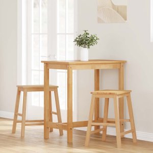 vidaXL Krzesła barowe 2 szt. lite drewno guma 3