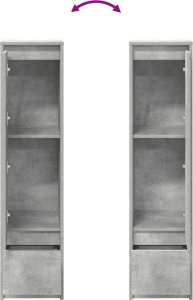 vidaXL Komoda betonowa szara 29,5x34x119,5 cm Drewno klejone 9