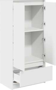 Szafka z szufladą Biała 55,5x34x119,5 cm Drewno klejone 5