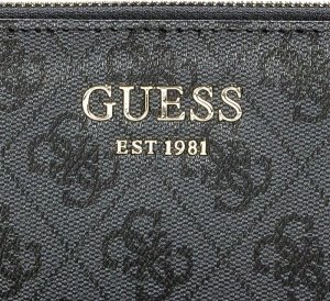 Guess, Vikky Zip Around, Textile Wallet, SWSG6995460, Black, For Women For Women 8