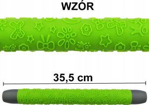 DEKORACYJNY SILIKONOWY WAŁEK DO CIASTA 35,5cm BRUNBESTE BB-3324 ZIELONY 2