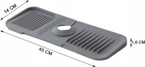 UNIWERSALNA MATA OCIEKOWA SILIKONOWA DO ZLEWU ZLEWOZMYWAKA 45 x 14cm BRUNBESTE BB-3329 SZARA 2