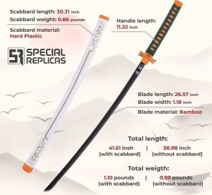Special Replicas Miecz Katana Demon Slayer Shinobu Kocho's Drewniany JT10658W 3
