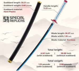 Miecz Katana Demon Slayer Tomioka Giyuu's Drewniany JT10654 3