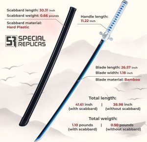 Miecz Katana Demon Slayer Kamado's Nichirin Drewniany JT10014 3