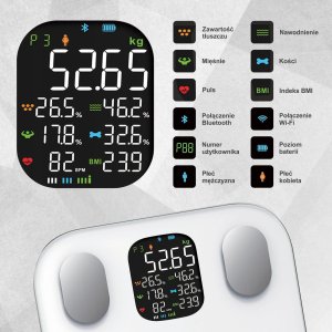 WAGA ŁAZIENKOWA Z POMIAREM TKANKI TŁUSZCZOWEJ I SKŁADU CIAŁA, SMART, BT, KLAUSBERG KB-7855 BIAŁA 5
