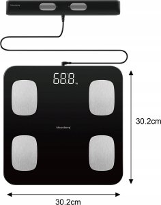 WAGA ŁAZIENKOWA Z POMIAREM TKANKI TŁUSZCZOWEJ I SKŁADU CIAŁA, SMART, BT, KLAUSBERG KB-7852 CZARNA 2