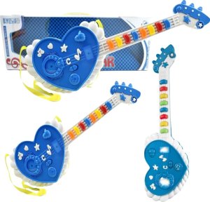 GITARA INTERAKTYWNA DLA DZIECI INSTRUMENT MUZYCZNY SERCE EFEKTY ŚWIETLNE 1