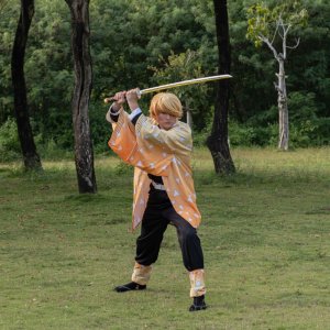 Special Replicas Miecz Katana Demon Slayer Zenitsu Agatsuma's Nichirin Drewniany JT10053 11
