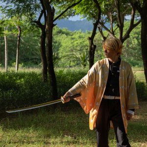 Special Replicas Miecz Katana Demon Slayer Zenitsu Agatsuma's Nichirin Drewniany JT10053 15