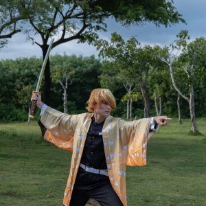 Special Replicas Miecz Katana Demon Slayer Zenitsu Agatsuma's Nichirin Drewniany JT10053 7