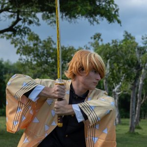 Special Replicas Miecz Katana Demon Slayer Zenitsu Agatsuma's Nichirin Drewniany JT10053 9